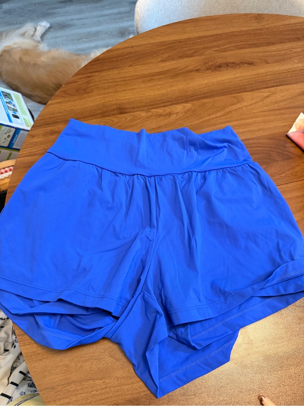 HALARA Electric Blue High-Waist Athletic Shorts with Liner